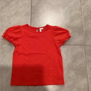 Red Kids Puff Sleeve Top